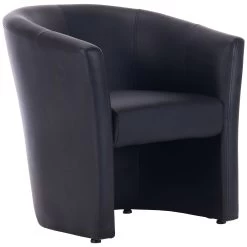 Brighton Black Bonded Leather Tub Chair