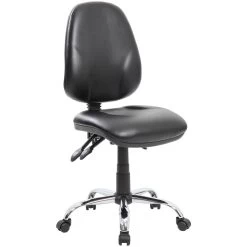 Comfort Ergo 3-Lever Leather Chrome Operator Chairs