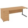 NEXT DAY Solar Rectangular Cantilever Desks With Desk High Pedestal