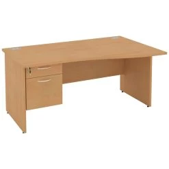 NEXT DAY Solar Wave Panel End Desks With Single Fixed Pedestal