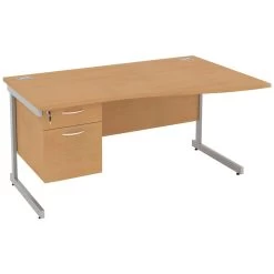 NEXT DAY Solar Wave Cantilever Desks With Single Fixed Pedestal