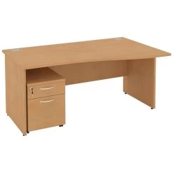 NEXT DAY Solar Wave Panel End Desks With Mobile Pedestal