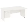 NEXT DAY Vogue White Wave Panel End Desks With Single Fixed Pedestal