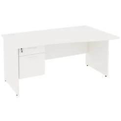 NEXT DAY Vogue White Wave Panel End Desks With Single Fixed Pedestal