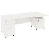 NEXT DAY Vogue White Wave Cantilever Desks With Desk High & Mobile Pedestal