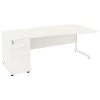 NEXT DAY Vogue White Wave Cantilever Desks With Desk High Pedestal