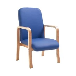 Oxford Wooden Frame Vinyl Reception Chair With Arms