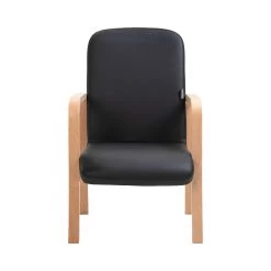 Oxford Wooden Frame Vinyl Reception Chair With Arms -Home-Furniture 101593