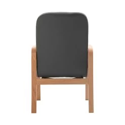 Oxford Wooden Frame Vinyl Reception Chair With Arms -Home-Furniture 101599