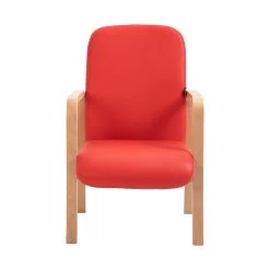Oxford Wooden Frame Vinyl Reception Chair With Arms -Home-Furniture 101601