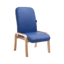 Oxford Wooden Frame Vinyl Reception Chair Without Arms -Home-Furniture 101688