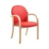 Lincoln Wooden Frame Vinyl Stacking Chair With Arms