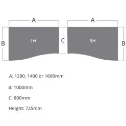 Solar Cantilever Wave Desks With Mobile Pedestal -Home-Furniture 103651