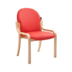 Lincoln Wooden Frame Vinyl Stacking Chair Without Arms