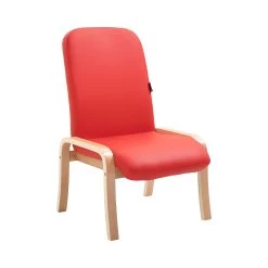 Oxford Wooden Frame Vinyl Reception Chair Without Arms -Home-Furniture 104246