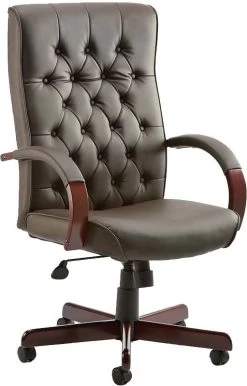 Traditional Button Back Bonded Leather Executive Chairs