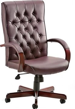 Traditional Button Back Bonded Leather Executive Chairs -Home-Furniture 105341