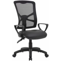 Comfort Ergo 2-Lever Mesh And Leather Operator Chair -Home-Furniture 108809