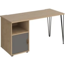 Flores Home Office Desk With Fixed Cupboard Pedestal -Home-Furniture 108857