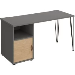 Flores Home Office Desk With Fixed Cupboard Pedestal -Home-Furniture 108859
