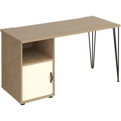 Flores Home Office Desk With Fixed Cupboard Pedestal -Home-Furniture 108860