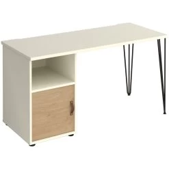 Flores Home Office Desk With Fixed Cupboard Pedestal -Home-Furniture 108863