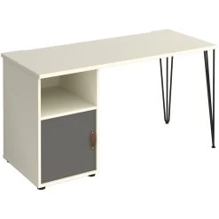Flores Home Office Desk With Fixed Cupboard Pedestal -Home-Furniture 108864