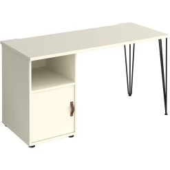 Flores Home Office Desk With Fixed Cupboard Pedestal -Home-Furniture 108865