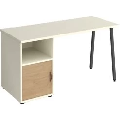Solis Home Office Desk With Fixed Cupboard Pedestal