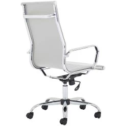 Chase White Bonded Leather High Back Office Chair -Home-Furniture 109928