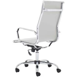 Chase White Bonded Leather High Back Office Chair -Home-Furniture 109929