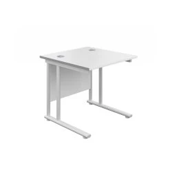 Commerce II Deluxe White Rectangular Office Desks -Home-Furniture 112066