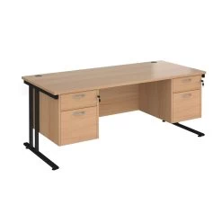 NEXT DAY Stellar Rectangular Desks With Double Fixed Pedestal