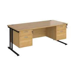 NEXT DAY Stellar Rectangular Desks With Double Fixed Pedestal -Home-Furniture 114268