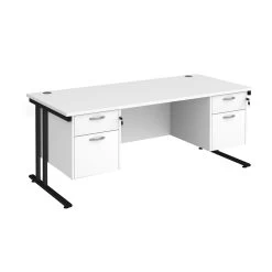NEXT DAY Stellar Rectangular Desks With Double Fixed Pedestal -Home-Furniture 114269