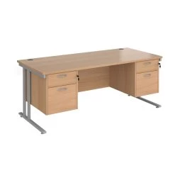 NEXT DAY Stellar Rectangular Desks With Double Fixed Pedestal -Home-Furniture 114271