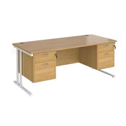 NEXT DAY Stellar Rectangular Desks With Double Fixed Pedestal -Home-Furniture 114278