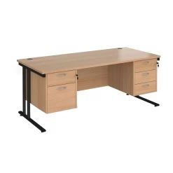 NEXT DAY Stellar Rectangular Desks With Double Fixed Pedestal -Home-Furniture 114281