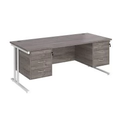 NEXT DAY Stellar Rectangular Desks With Double Fixed Pedestal -Home-Furniture 114307