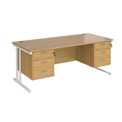 NEXT DAY Stellar Rectangular Desks With Double Fixed Pedestal -Home-Furniture 114308