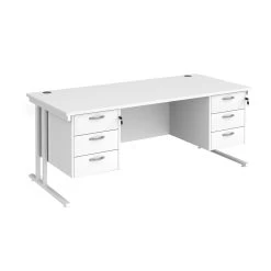 NEXT DAY Stellar Rectangular Desks With Double Fixed Pedestal -Home-Furniture 114309