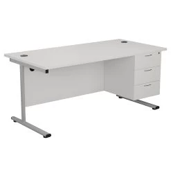 Commerce II Rectangular Desks With Single Fixed Pedestal -Home-Furniture 116475